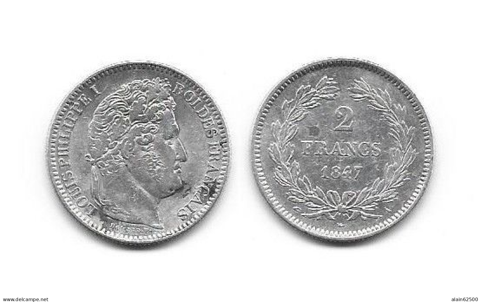 L.PHILIPPE I . 2 FRANCS 1847 A . - 2 Francs