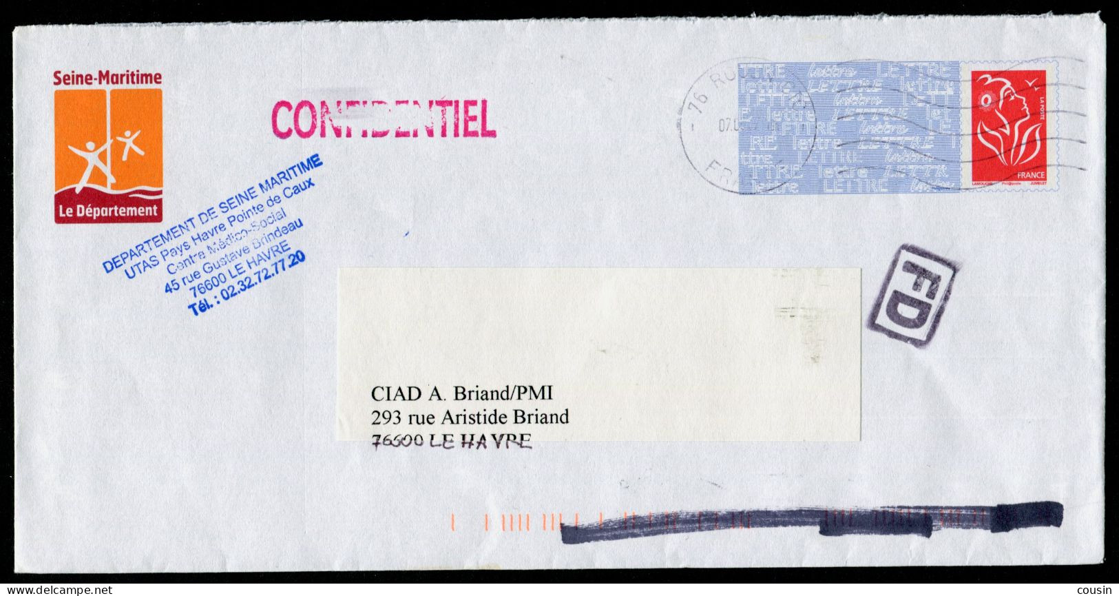 CONSEIL GENÉRAL DU 76   20g  Lamouche   06M620 - Prêts-à-poster:Stamped On Demand & Semi-official Overprinting (1995-...)