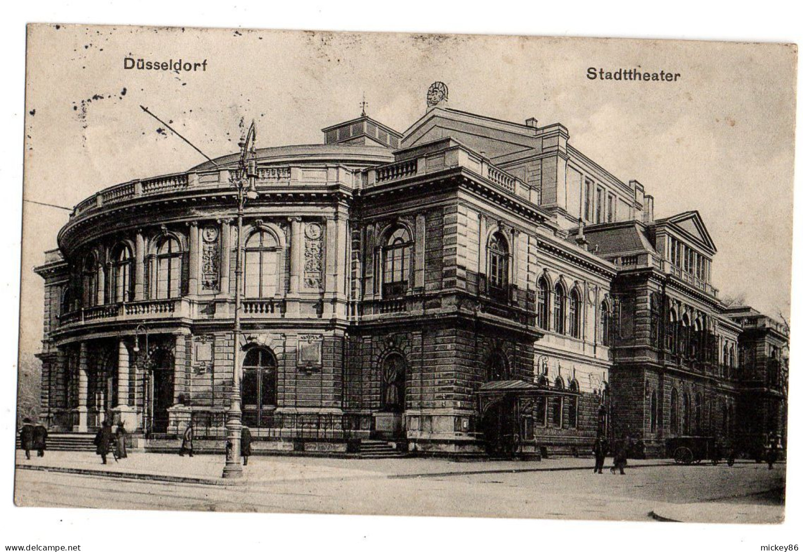 Allemagne--DUESSELDORF --1916-- Stadttheater (petite Animation )....timbre....cachet - Duesseldorf
