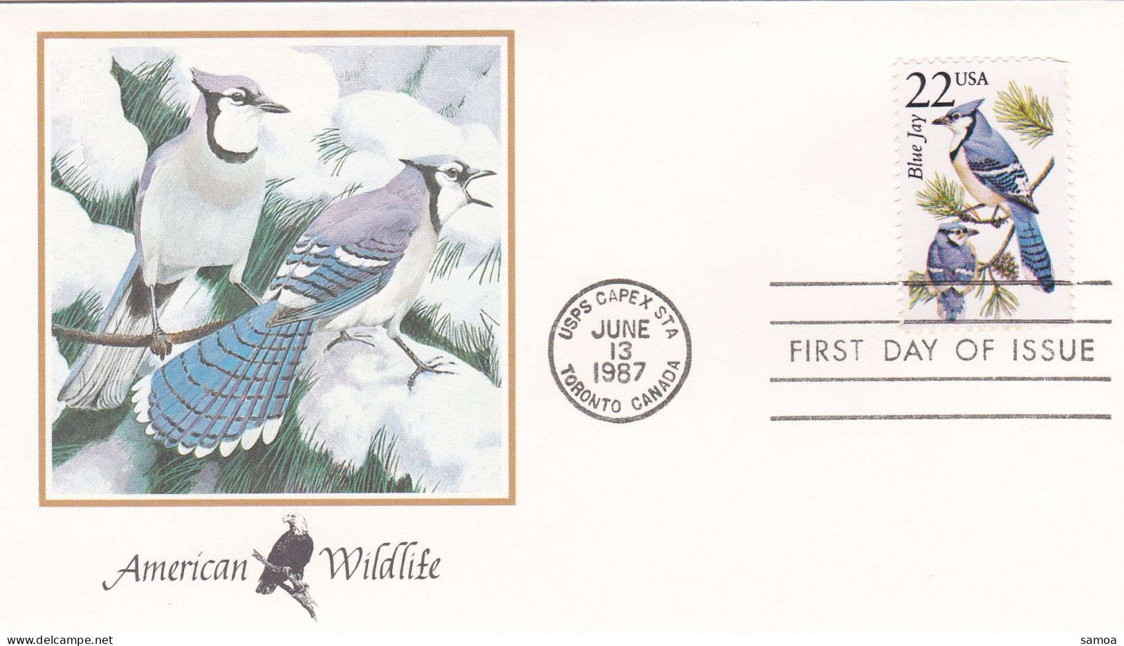 États-Unis FDC 1987 1750 Oiseaux Geai Bleu - 1981-1990