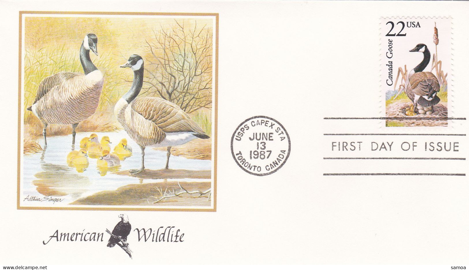 États-Unis FDC 1987 1766 Oiseaux Bernache Du Canada Ou Outarde - 1981-1990