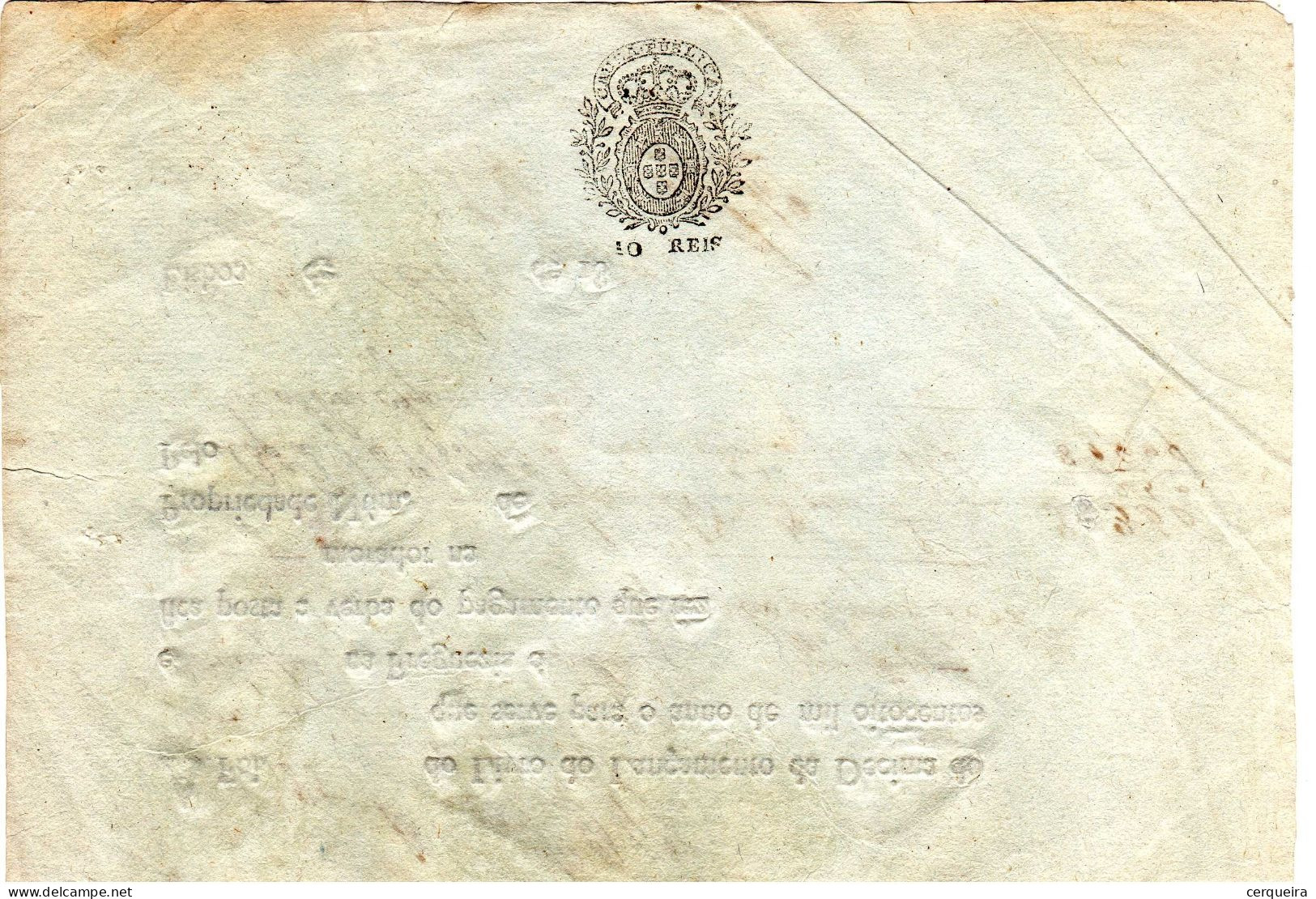 LANÇAMENTO DE DECIMA  1826 COM SELO IMPRESSO DE  10 REIS - Covers & Documents