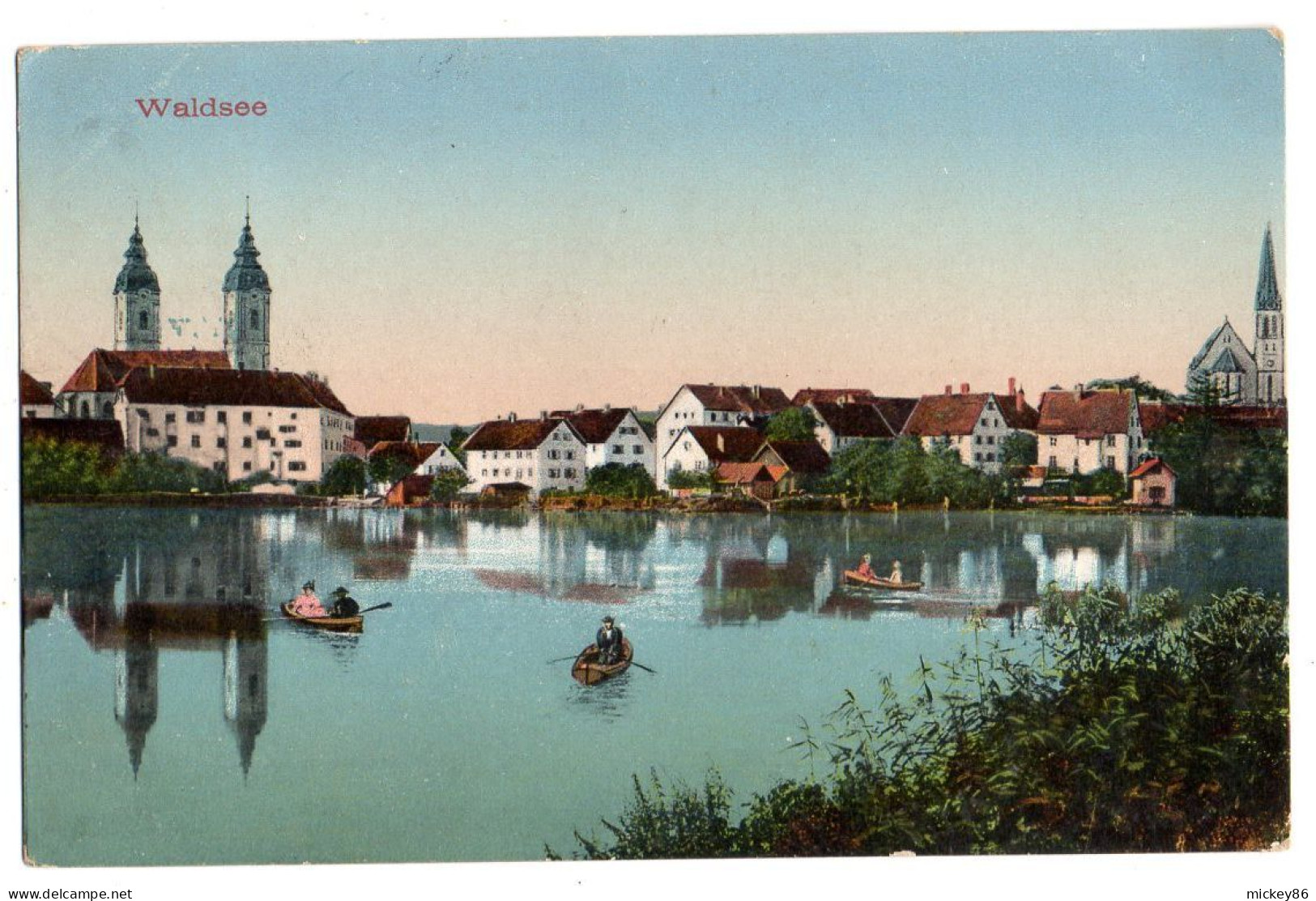 Allemagne-- BAD WALDSEE  --1910--Vue Générale (petite Animation)....colorisée...timbre.....cachet - Bad Waldsee