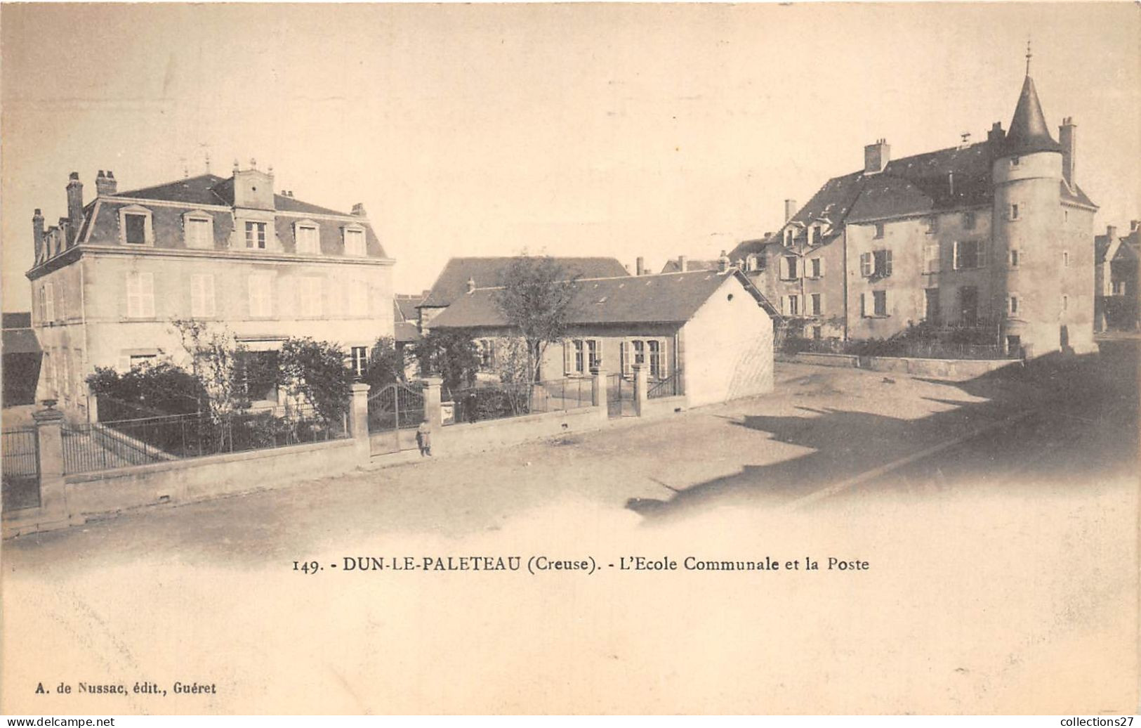 23-DUN-LE-PALLETEAU- L'ECOLE COMMUNALE ET LA POSTE - Autres & Non Classés