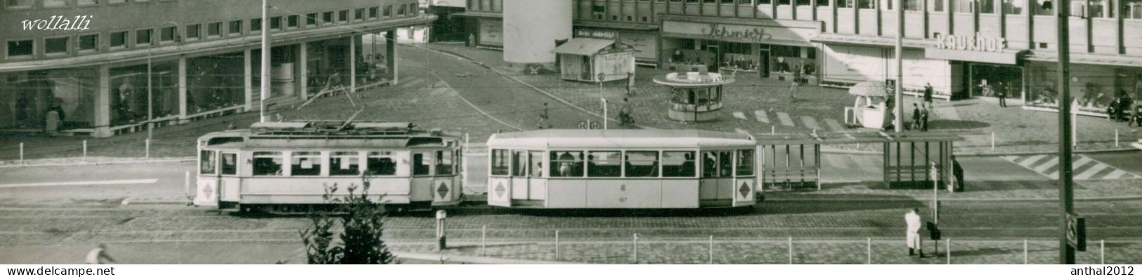 Rar Straßenbahn Haltestelle Kaufhof Weißer Turm Fahrrad Um 1960 - Strassenbahnen