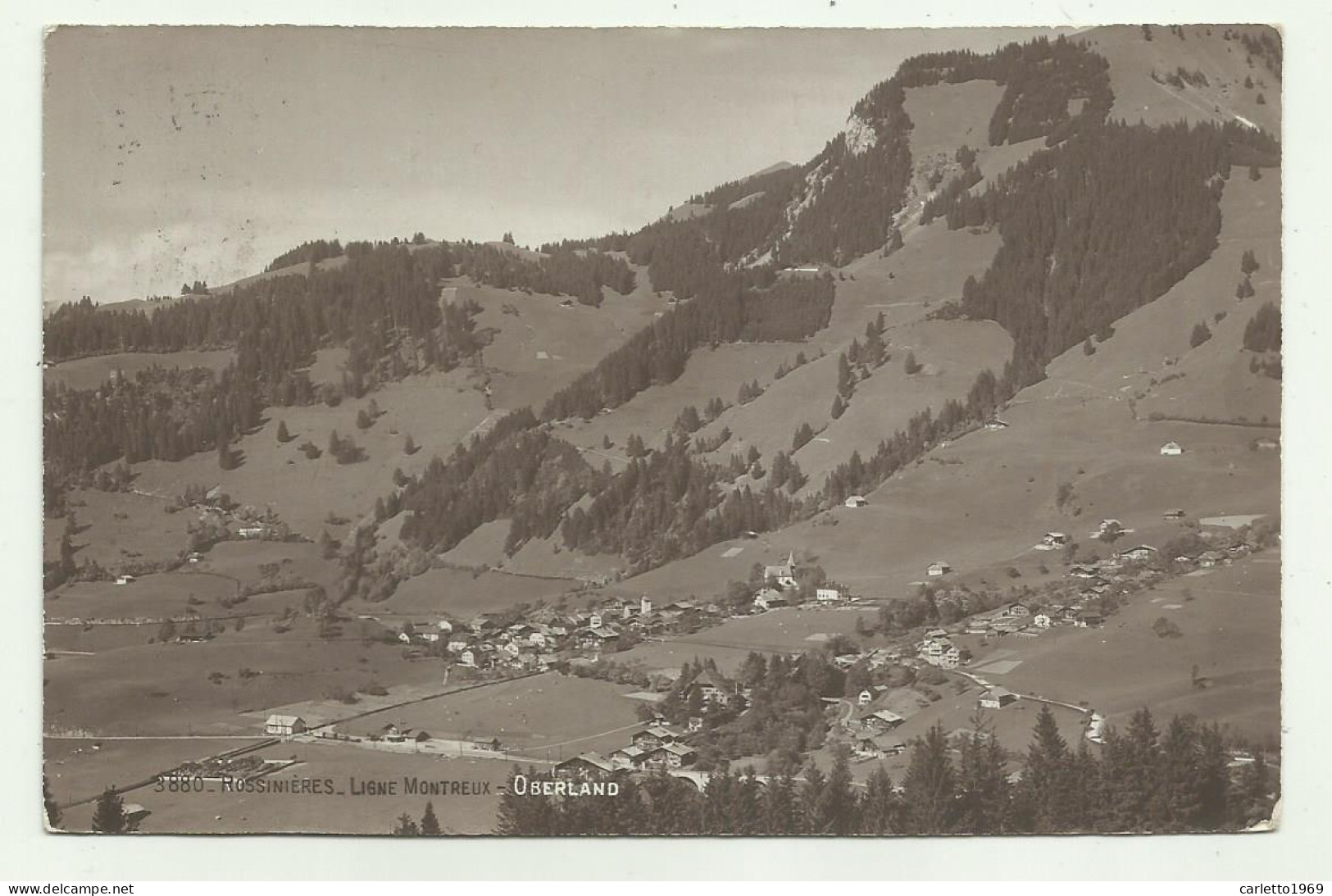 ROSSINIERES - LIGNE MONTREAUX OBERLAND 1912 FOTOGRAFICA - VIAGGIATA FP - Rossinière