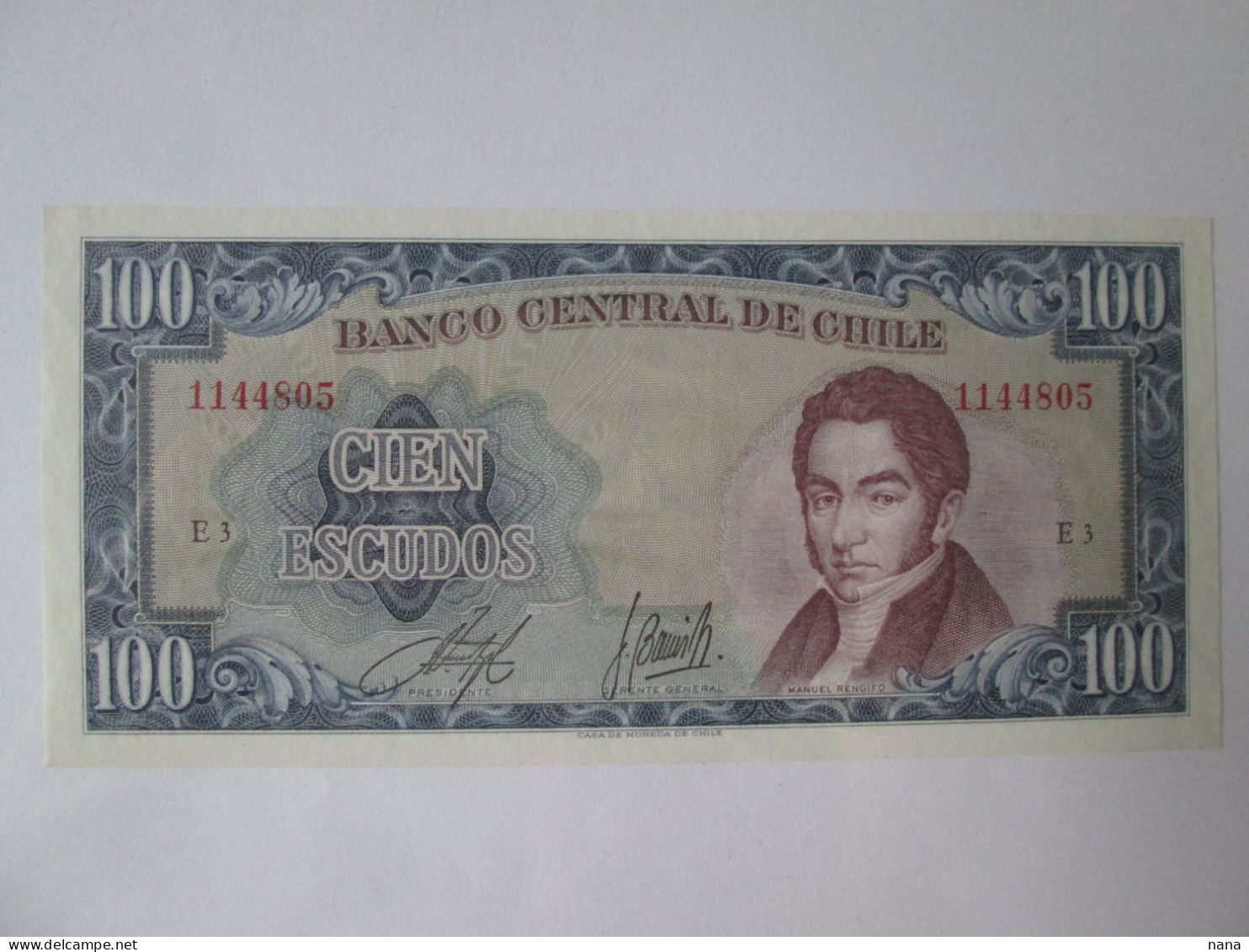 Chile 100 Escudos 1962-1975 UNC Banknote,see Pictures - Chili