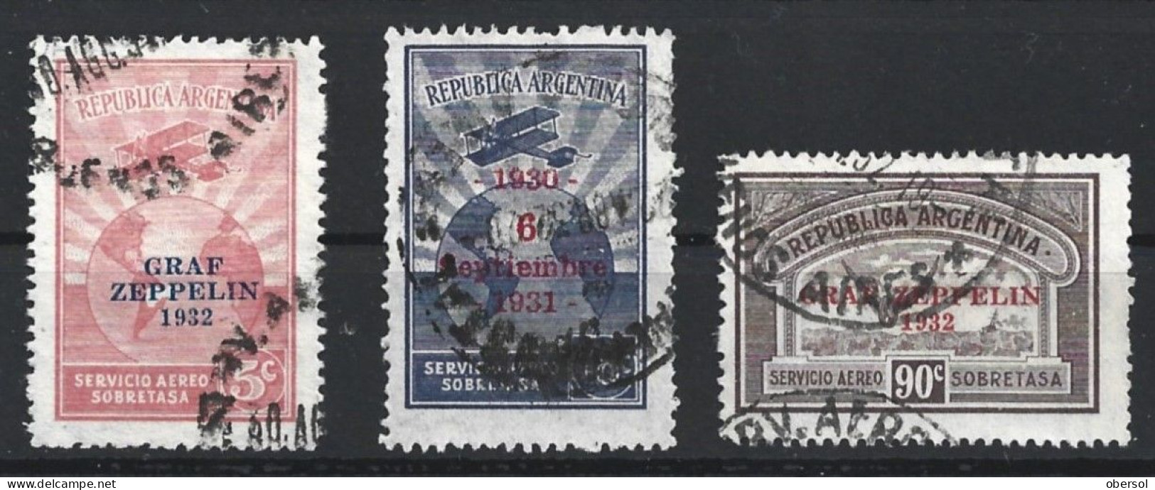 Argentina 1932 Graf Zeppelin Overprint Complete Set Used Stamps ** HCV ** - Nuovi