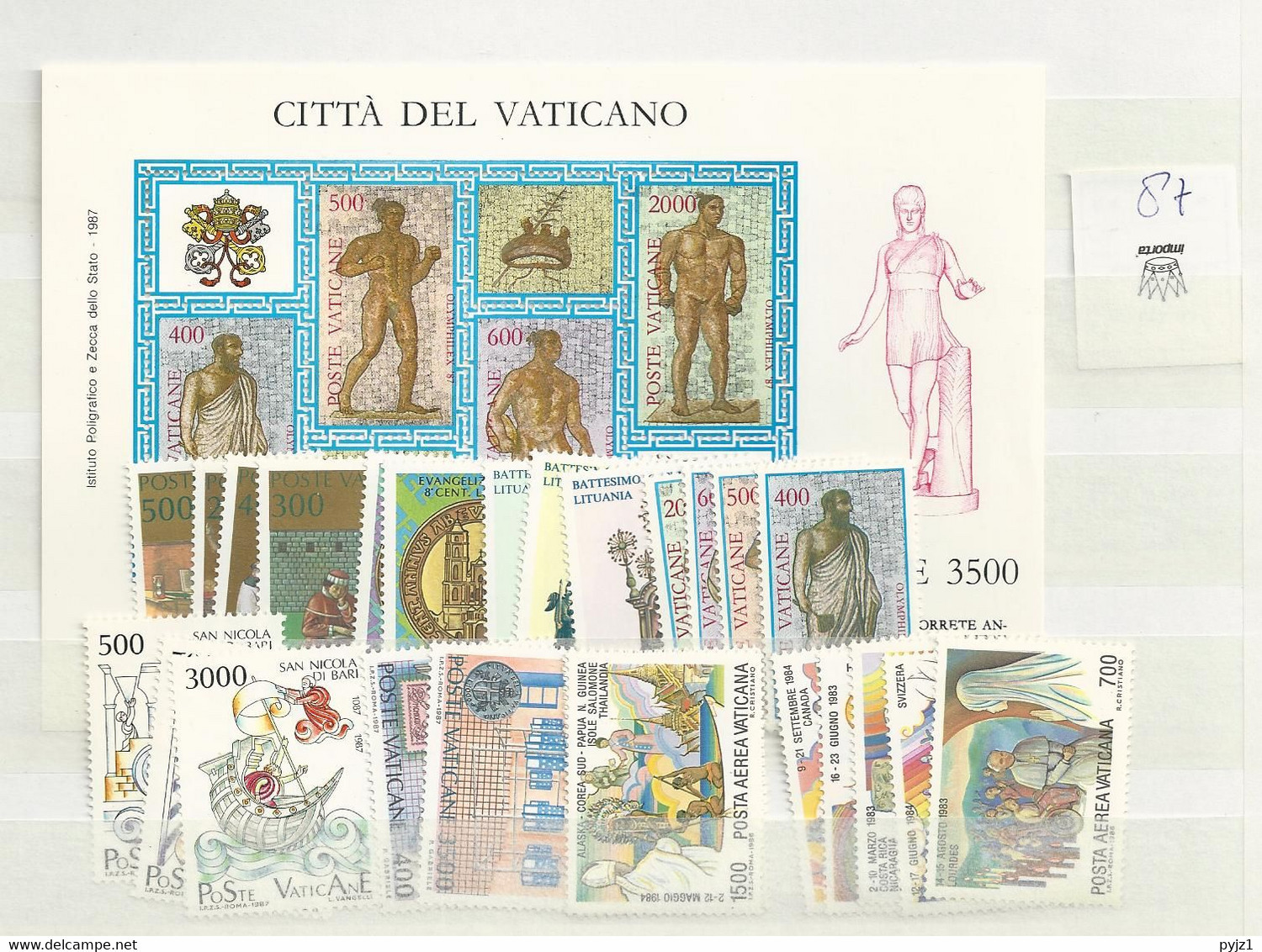 1987 MNH Vaticano, Vatikanstaat, Year Collection, Postfris** - Annate Complete