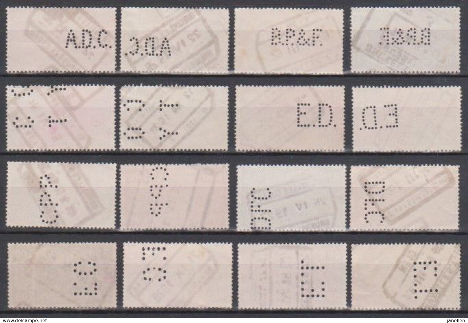 Perforaties - 16 Zegels ( Allen Op Reeksen Spoorweg - Rijkswapen)(2) - Non Classés