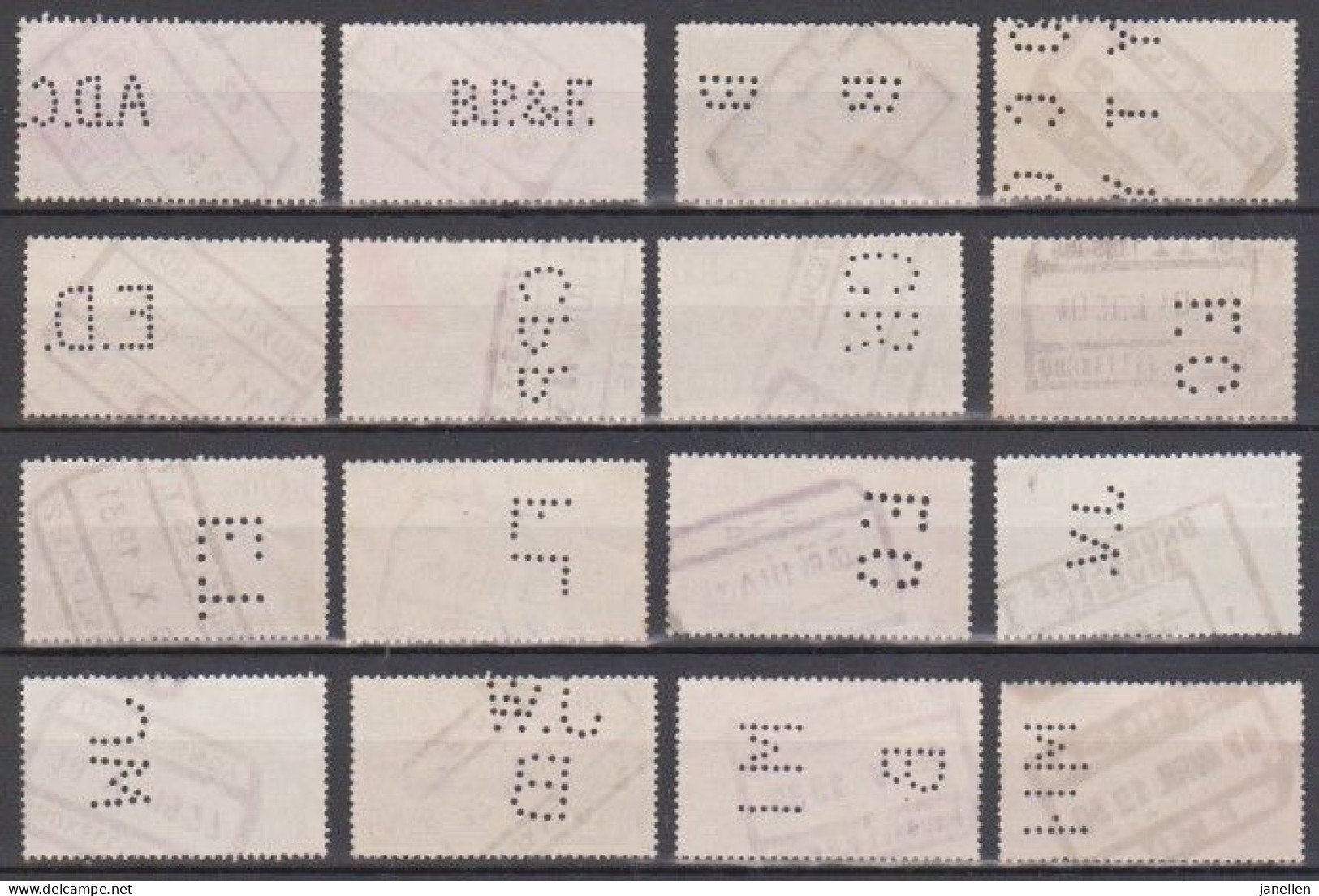 Perforaties - 16 Zegels ( Allen Op Reeksen Spoorweg - Rijkswapen)(3) - Unclassified