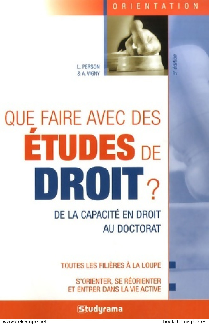 Que Faire Avec Des études De Droit ? De L; Person (2007) - Non Classés