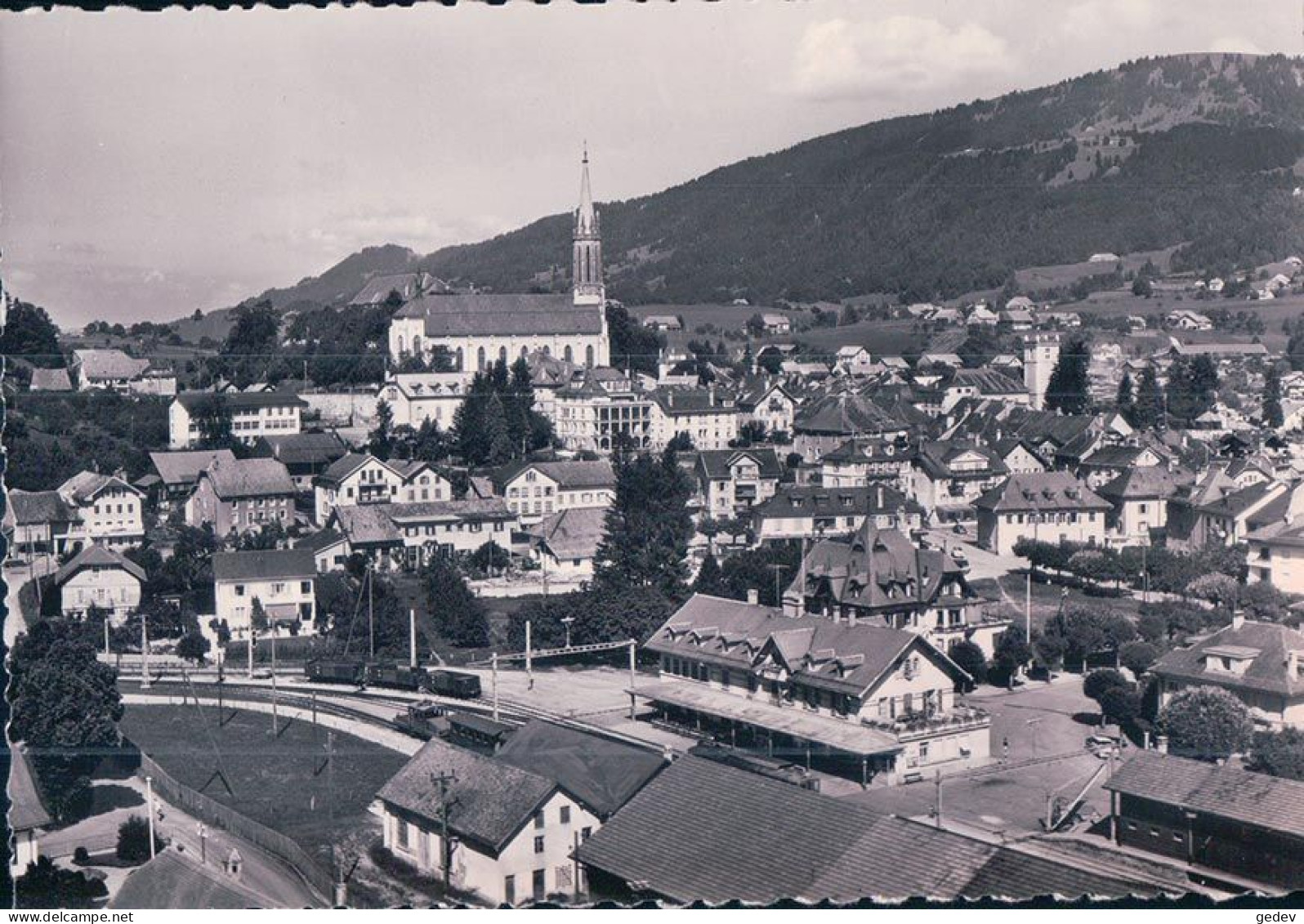 Châtel St Denis Vu D'avion, Chemin De Fer, Gare Et Train (10062) 10x15 - Châtel-Saint-Denis