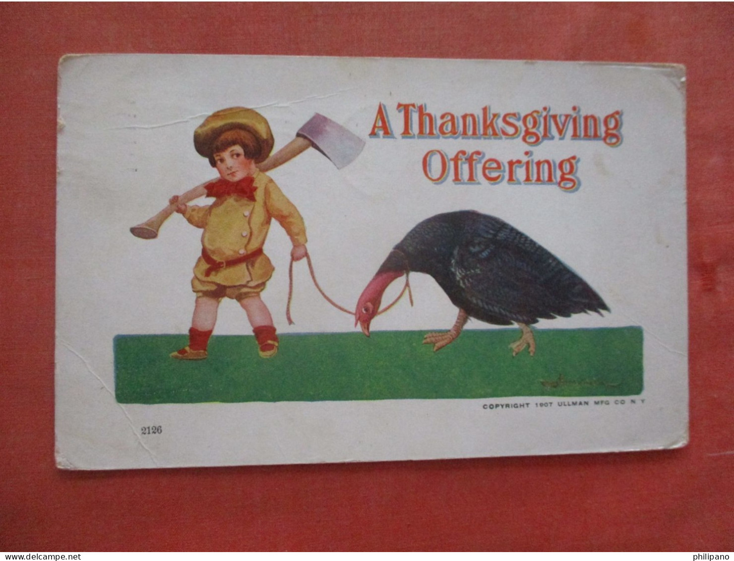 Signed Ullman.  Thanksgiving      Ref 6045 - Giorno Del Ringraziamento