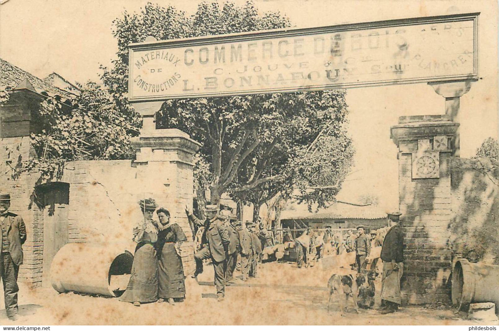 GARD  ALES-ALAIS   Commerce De Bois  L. BONNAFOUX  ( Façade ) - Alès