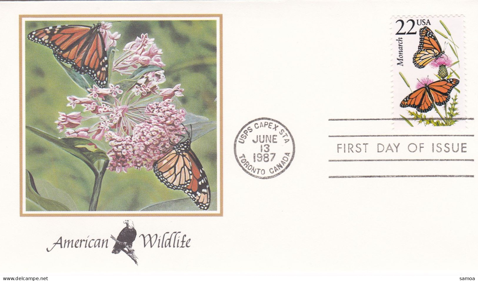 États-Unis FDC 1987 1719 Papillons Monarque - 1981-1990