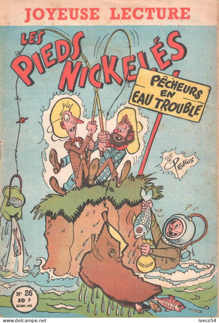 1958  "  Les Pieds Nickelés  Pêcheurs En Eau Trouble  " No 26  Pellos  -  Joyeuse Lecture - Jeunesse Illustrée, La