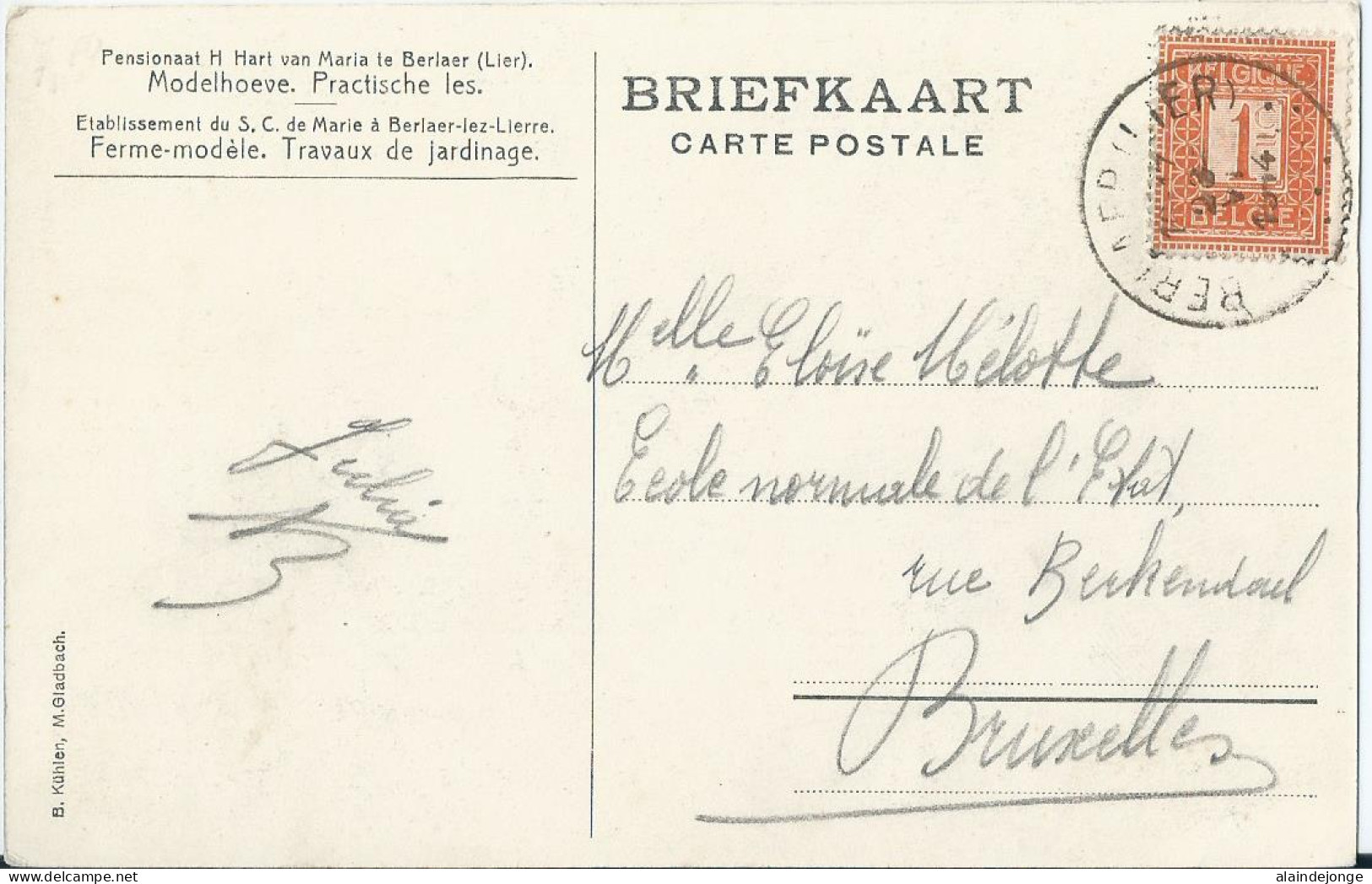 Berlaar - Berlaer - Pensionaat H. Hart Van Maria - Modelhoeve - Practische Les - 1914 - Berlaar