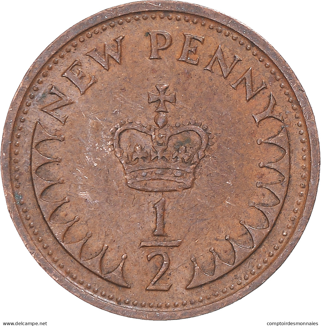 Monnaie, Grande-Bretagne, 1/2 New Penny, 1975 - 1/2 Penny & 1/2 New Penny