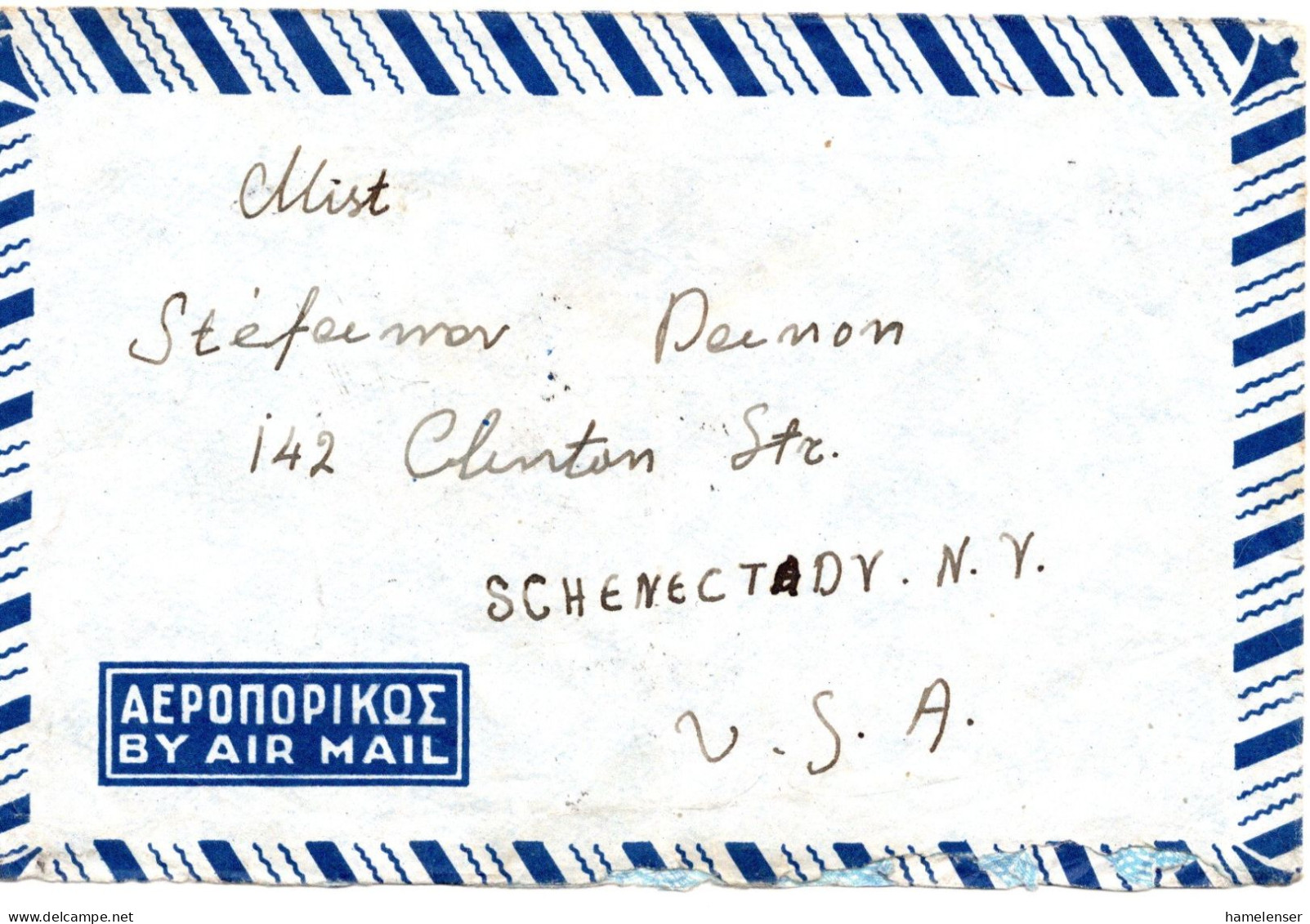 66026 - Griechenland - 1948 - 3@600Dr A LpBf ATHINAI -> Schenectady, NY (USA) - Lettres & Documents