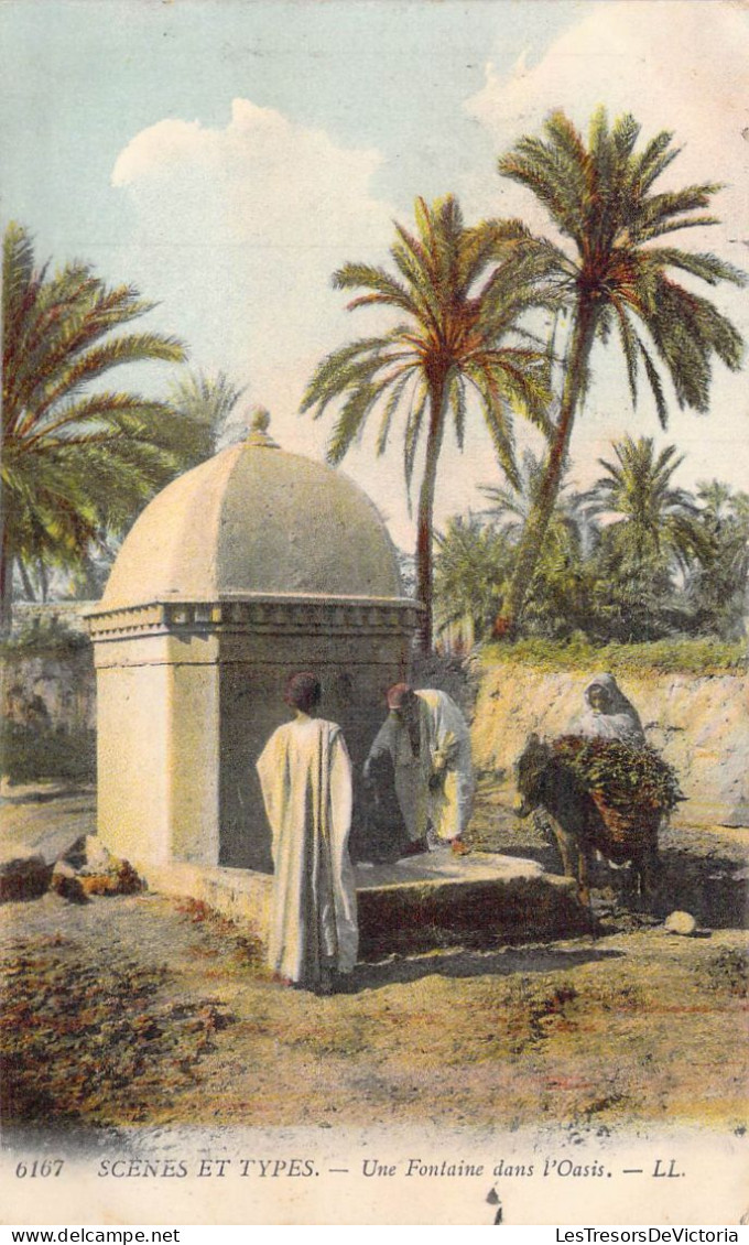 ALGERIE - Scènes Et Types - Une Fontaine Dans L'Oasis - Carte Postale Ancienne - Scenes