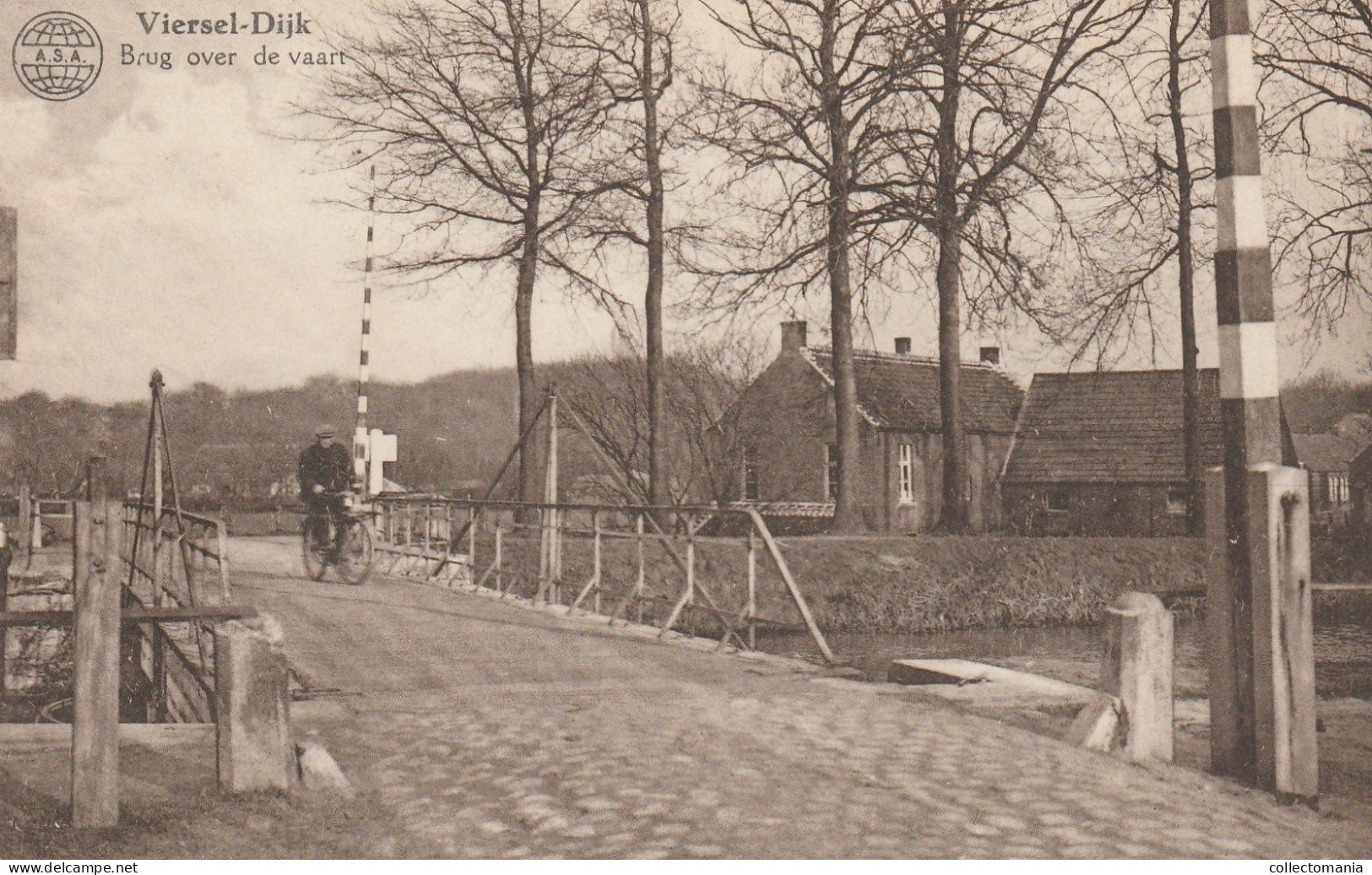 1 Oude Postkaart  Viersel Dijk   Brug Over De Vaart - Brecht