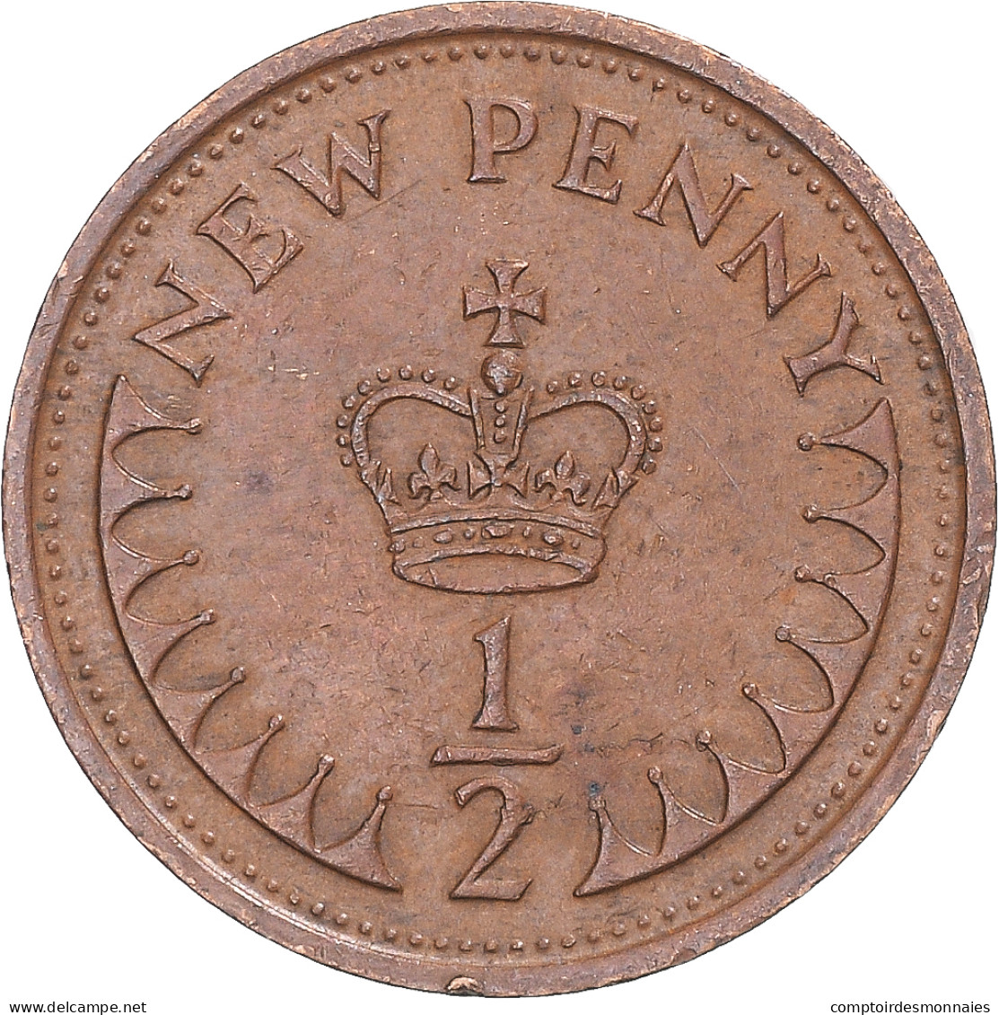 Monnaie, Grande-Bretagne, 1/2 New Penny, 1973 - 1/2 Penny & 1/2 New Penny