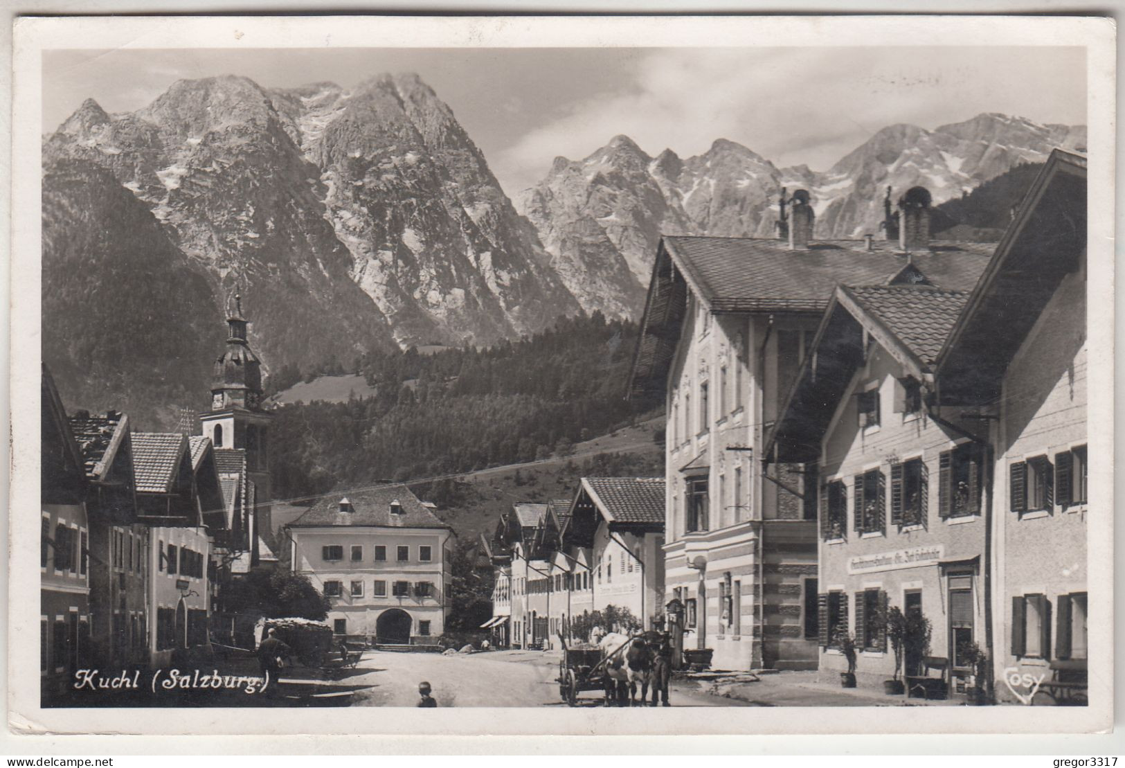 C8434) KUCHL - Salzburg - Straße Mit Kutsche U. Gasthaus - ALT ! 1938 - Kuchl