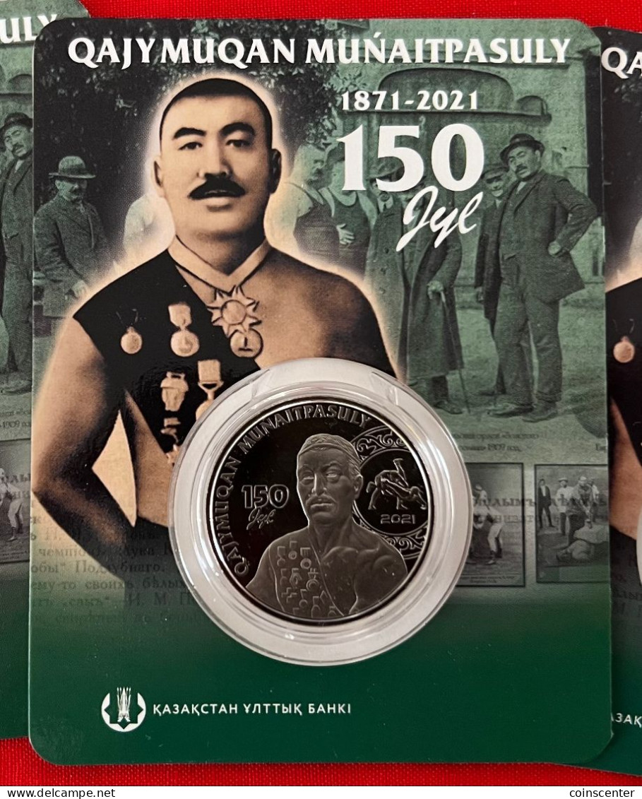 Kazakhstan 100 Tenge 2021 "Qajymuqan Munaitpasuly" CoinCard UNC - Kazachstan