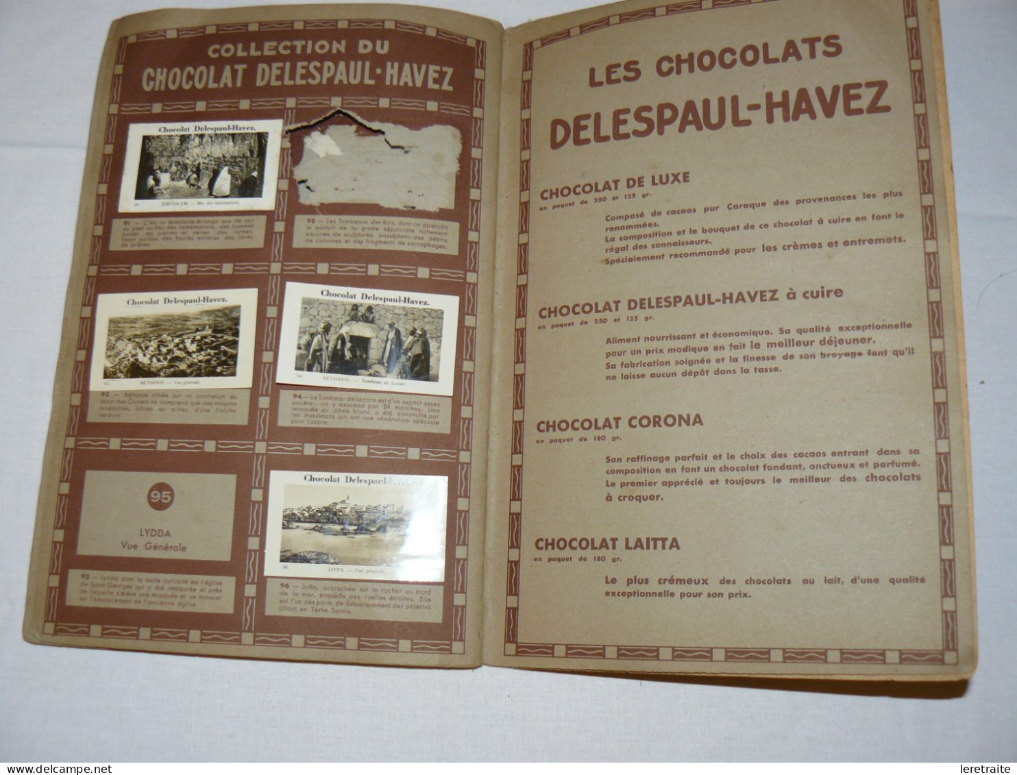 Album N°1  Photographique du Chocolat Delespaul Havez.