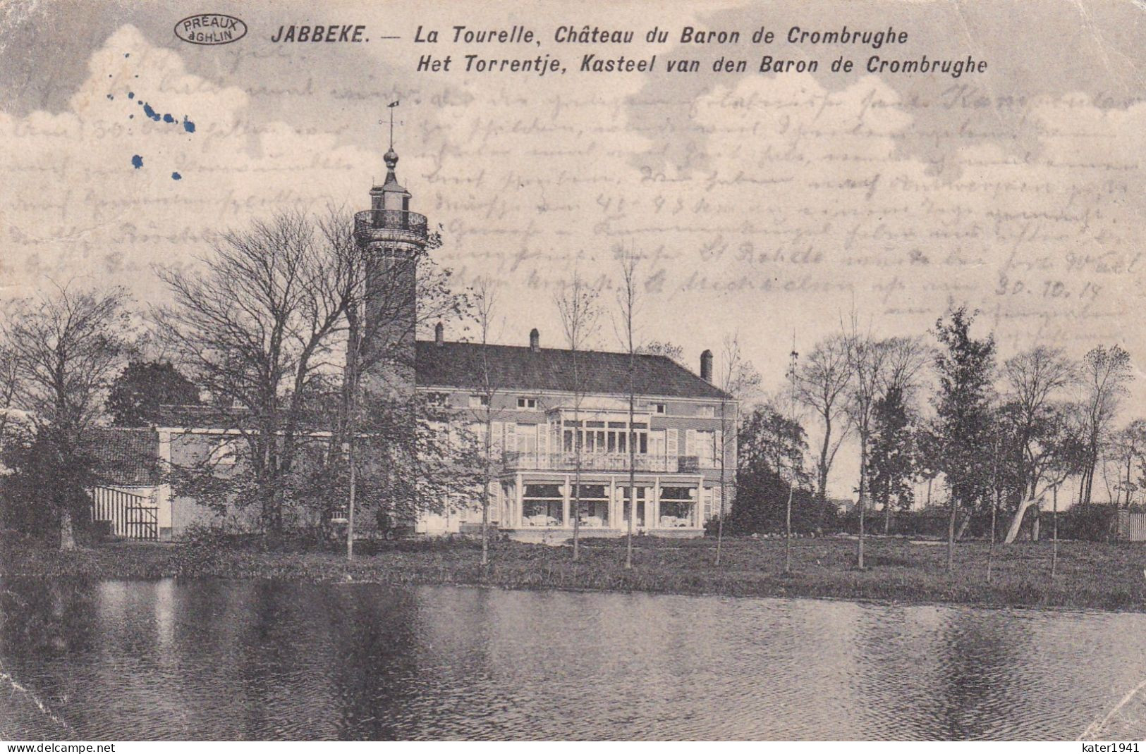 Jabbeke- Het Torrentje Kasteel Van Den Baron De Crombrughe - Veldpost - 06.11.1914 - Jabbeke