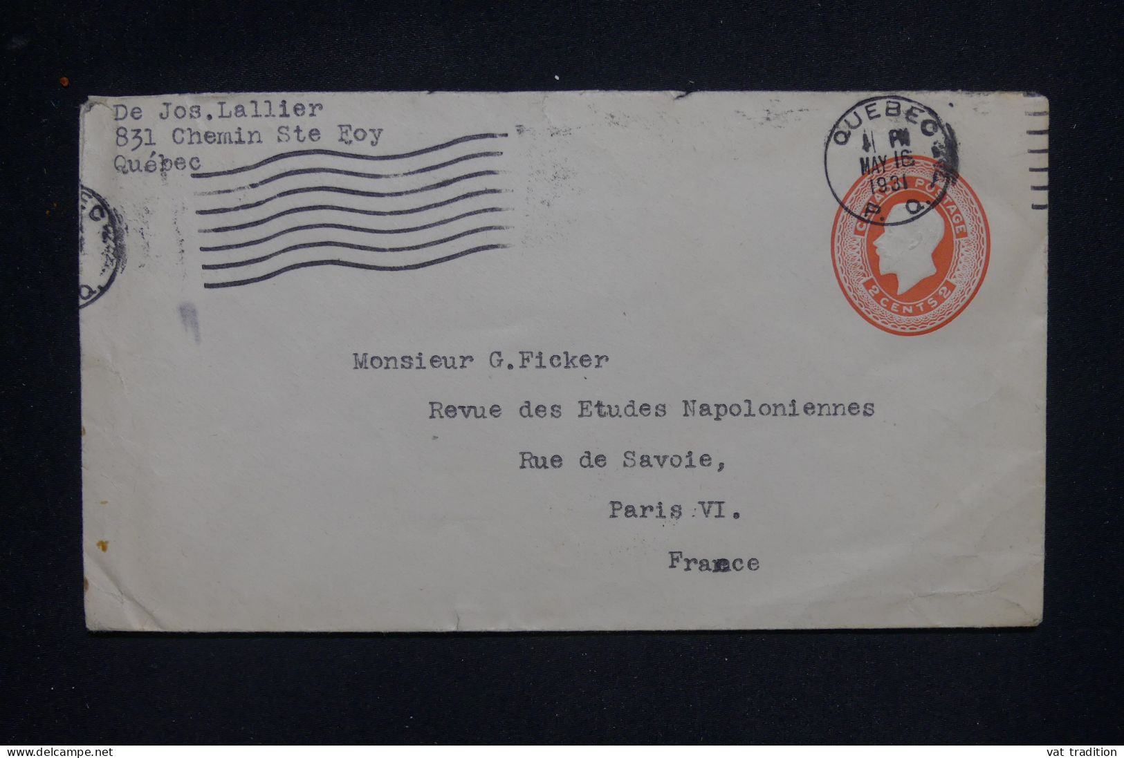 CANADA - Entier Postal De Quebec Pour La France En 1931 - L 143606 - 1903-1954 De Koningen