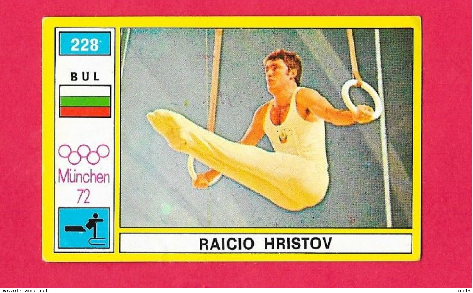 Panini Image, Munchen 72, Jeux Olympiques, XX, N°228 HRISTOV BUL BULGARIE , Munich 1972 - Trading Cards