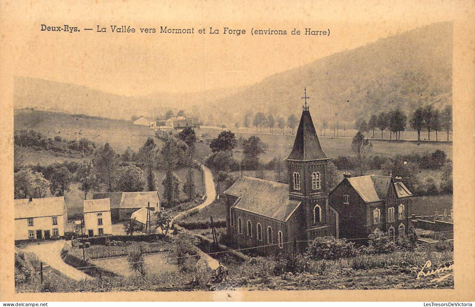 BELGIQUE - Deux-Rys - La Vallée Vers Mormont Et La Forge ( Environs De Harre ) - Carte Postale Ancienne - Otros & Sin Clasificación