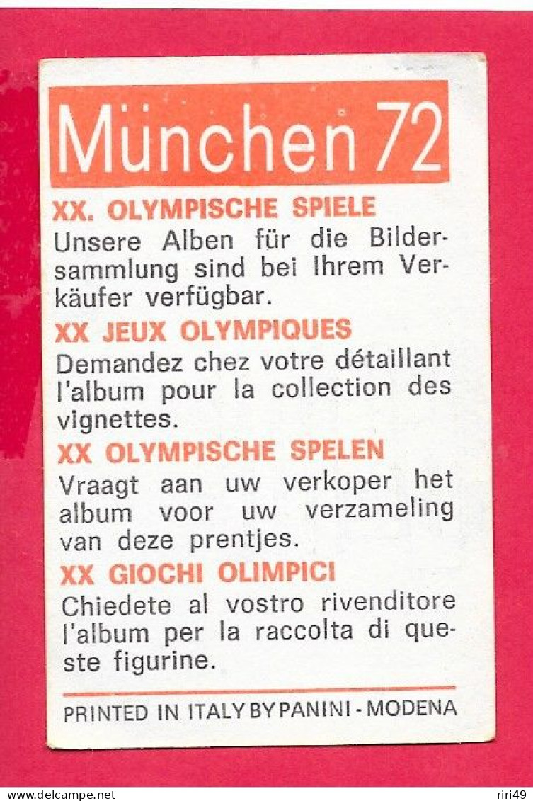 Panini Image, Munchen 72, Jeux Olympiques, XX, N°201 BUNSCHOTEN  NED HOLLANDE, Munich 1972 - Trading Cards