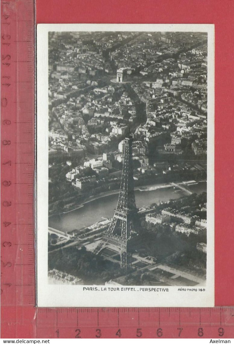 75  PARIS, TOUR EIFFEL : Perspective Aéro Photo - Tour Eiffel