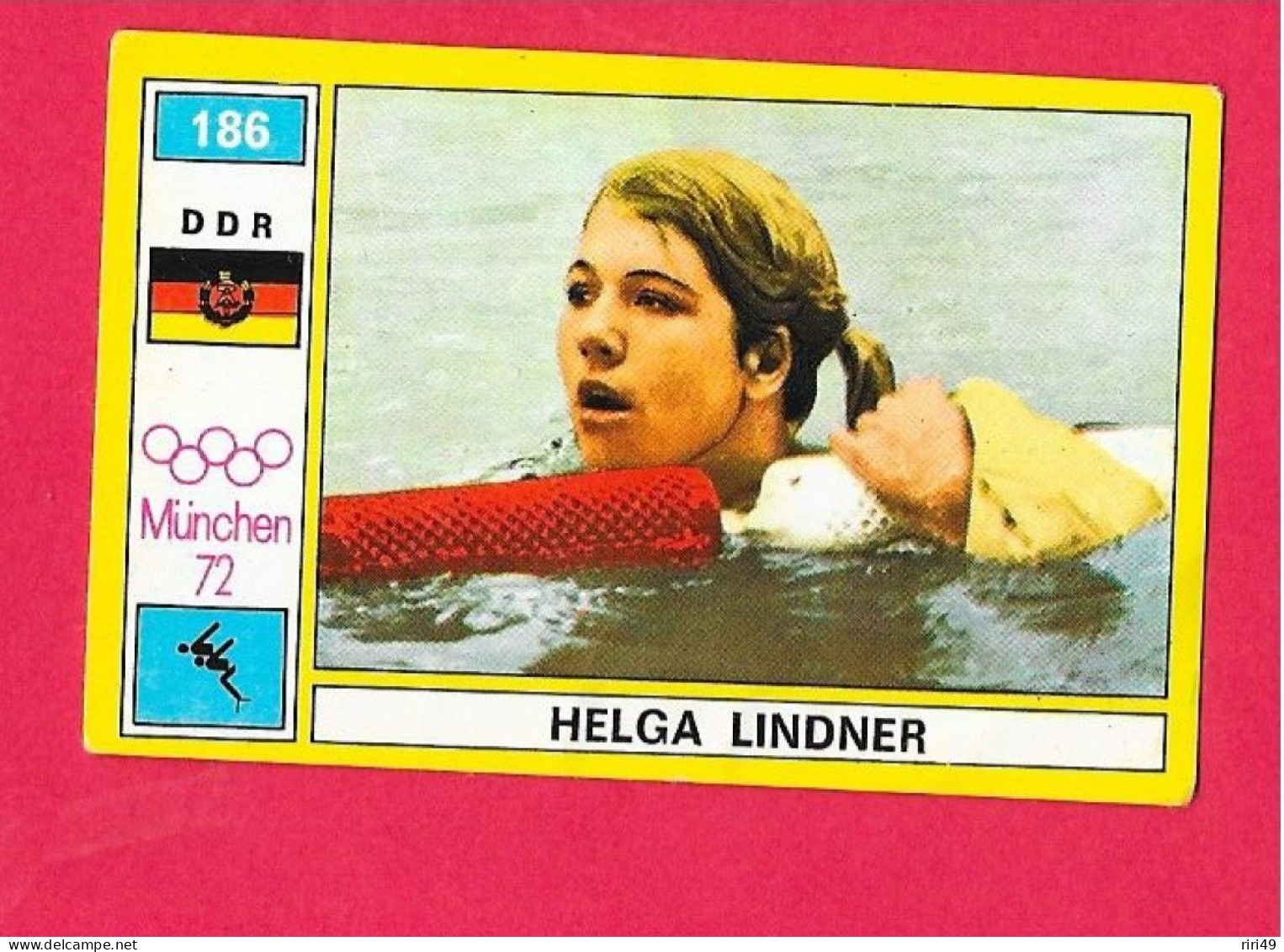 Panini Image, Munchen 72, Jeux Olympiques, XX, N°186 LINDNER DDR ALLEMAGNE, Munich 1972 - Trading-Karten