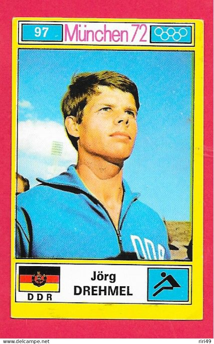 Panini Image, Munchen 72, Jeux Olympiques, XX, N°97 DREHMEL  DEUTSCHLAND DDR ALLEMAGNE, Munich 1972 - Trading-Karten