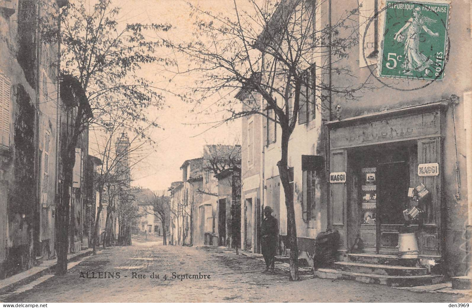ALLEINS (Bouches-du-Rhône) - Rue Du 4 Septembre - Epicerie - Voyagé 1913 (voir Les 2 Scans) - Alleins