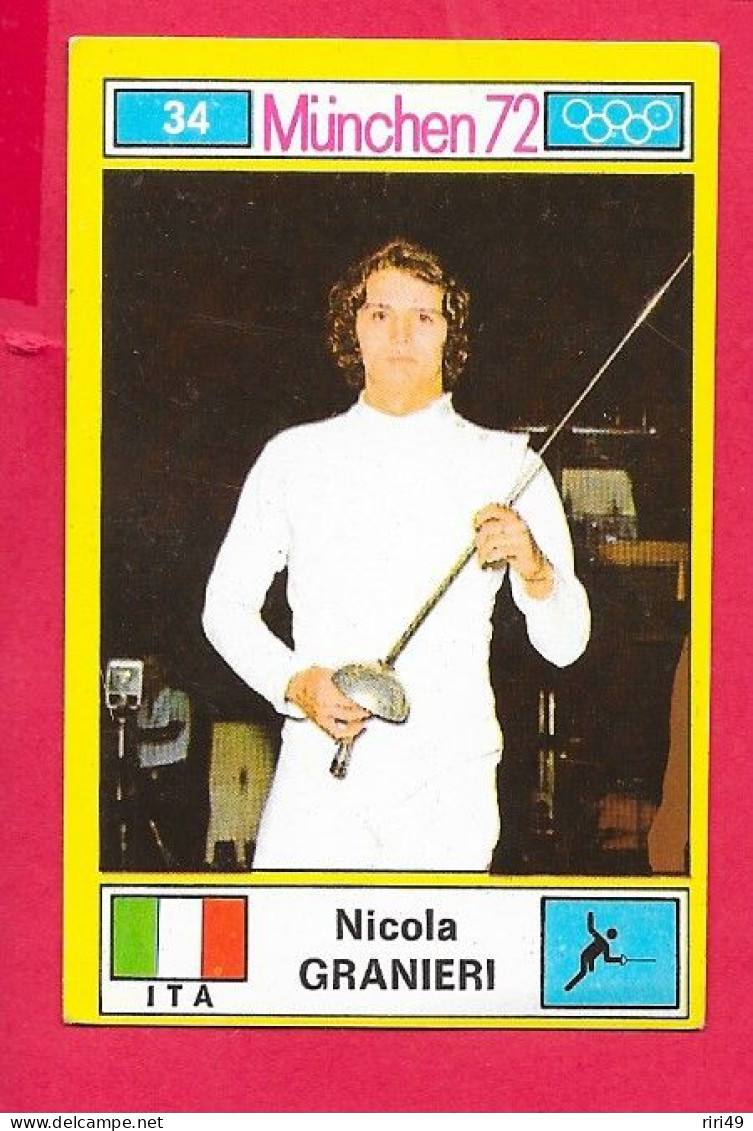 Panini Image, Munchen 72, Jeux Olympiques, XX, N°34 GRANIERI ITA  ITALIE  , Munich 1972 - Trading-Karten