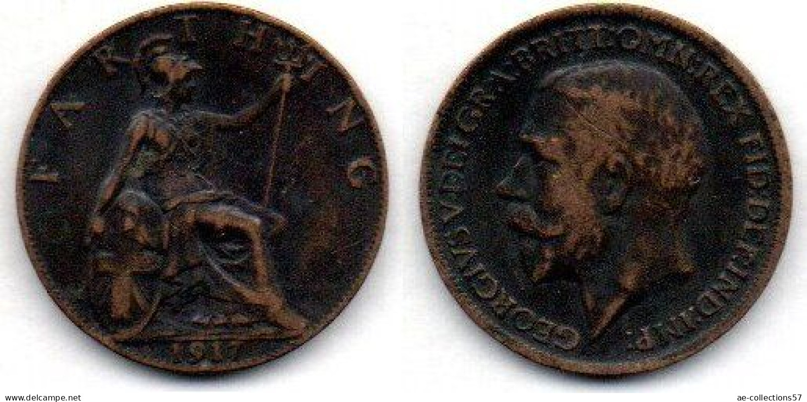 MA 22580 / Grande Bretagne - Great Britain Farthing 1917 TTB - B. 1 Farthing