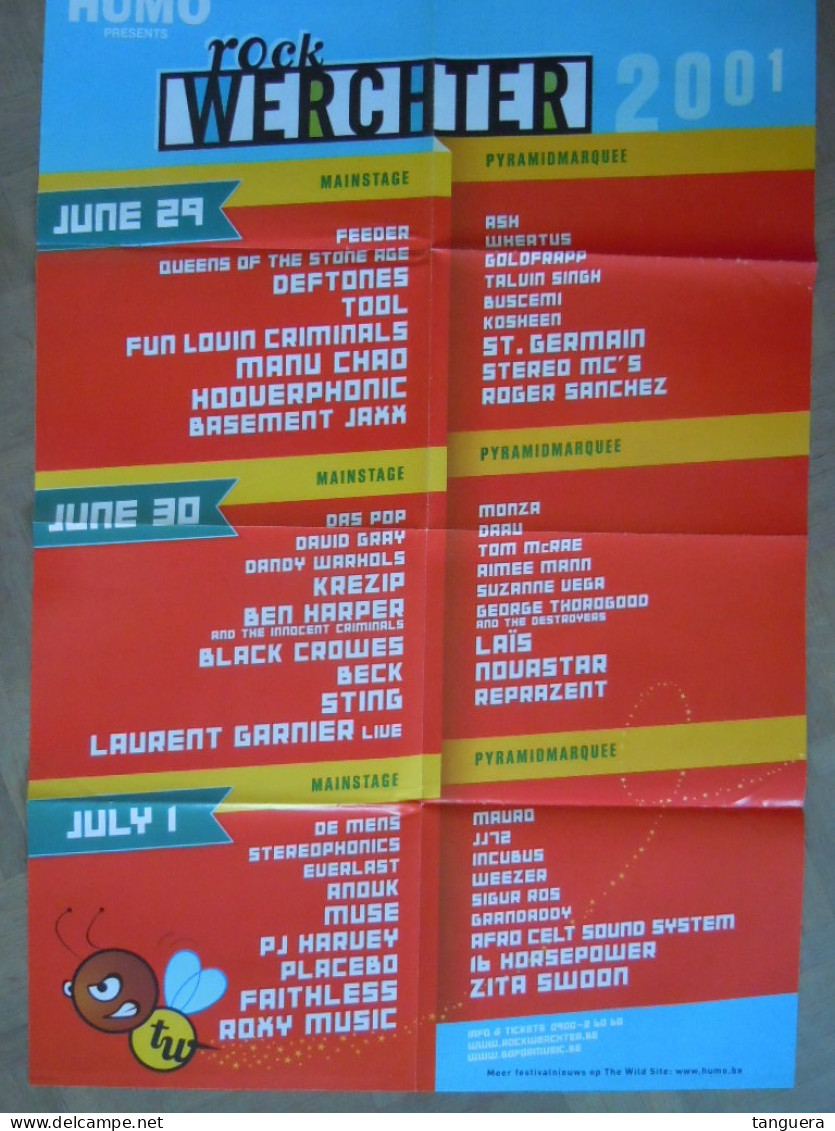 Folder Affiche 2001 Tettenman Hij Gaat Niet Voor De Muziek Jeroom Humo En Rock Werchter : Daar Zit Muziek In 76 X 52 Cm - Andere & Zonder Classificatie