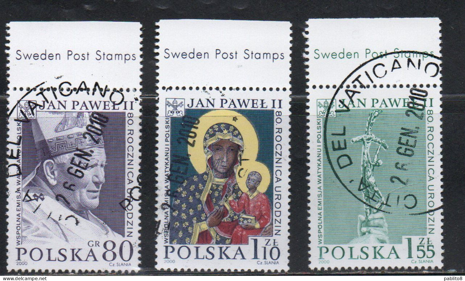 VATICANO VATICAN VATIKAN 2000 GENETLIACO PAPA GIOVANNI PAOLO II POPE JOHN PAUL BITHDAY SERIA COMPLETA COMPLETE SET USED - Used Stamps