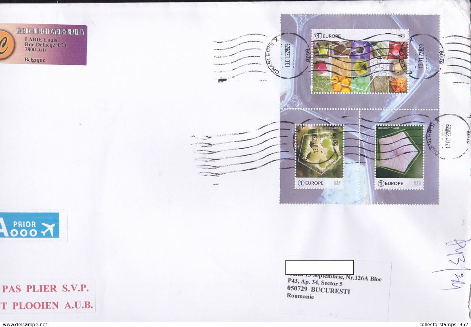 GEOMETRY IN NATURE- THE PENTAGON, FINE STAMPS ON COVER, 2022, BELGIUM - Brieven En Documenten