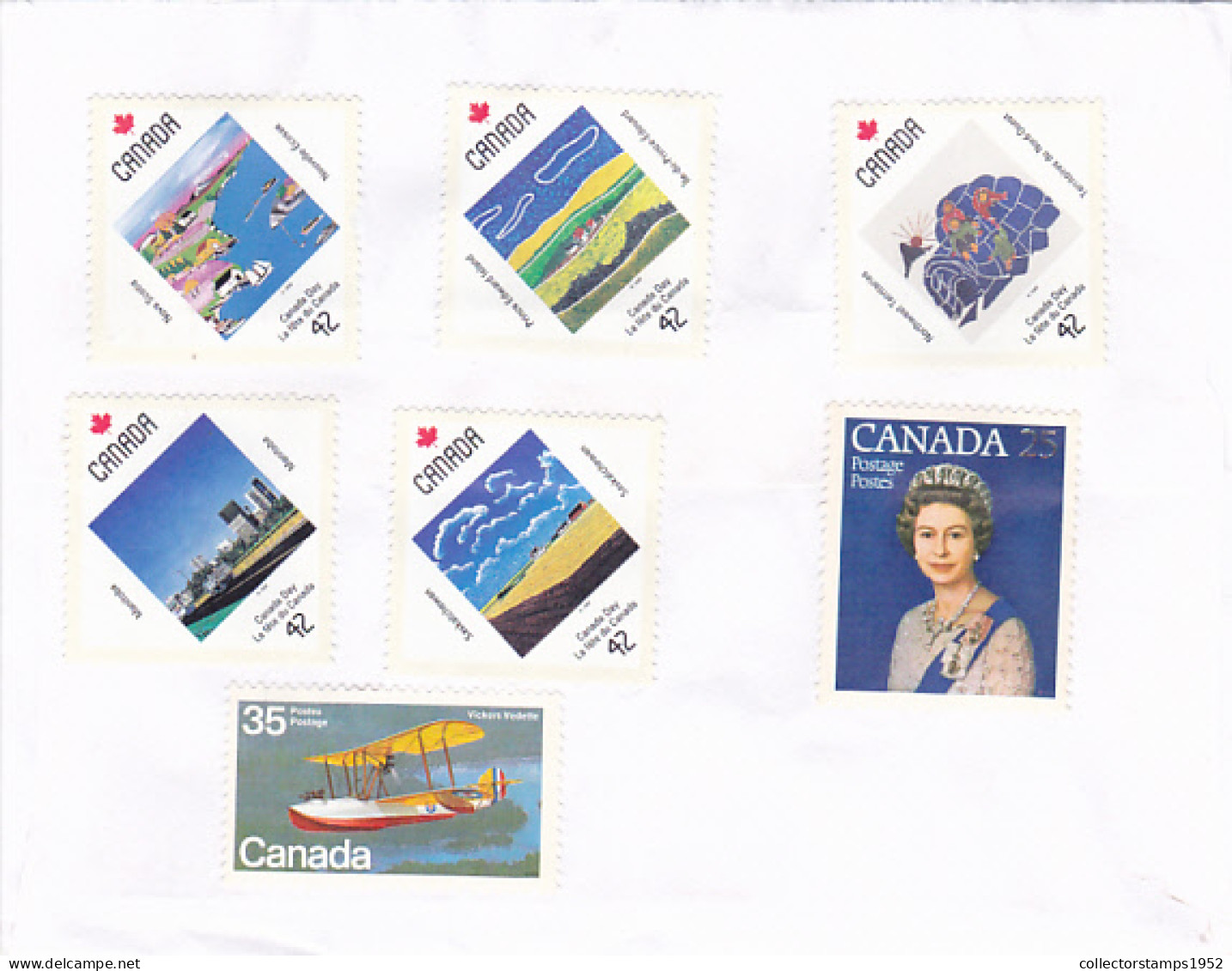 LANDSCAPES, CANADA DAY, PLANE, QUEEN ELISABETH II, FINE STAMPS ON COVER, 2021, CANADA - Brieven En Documenten