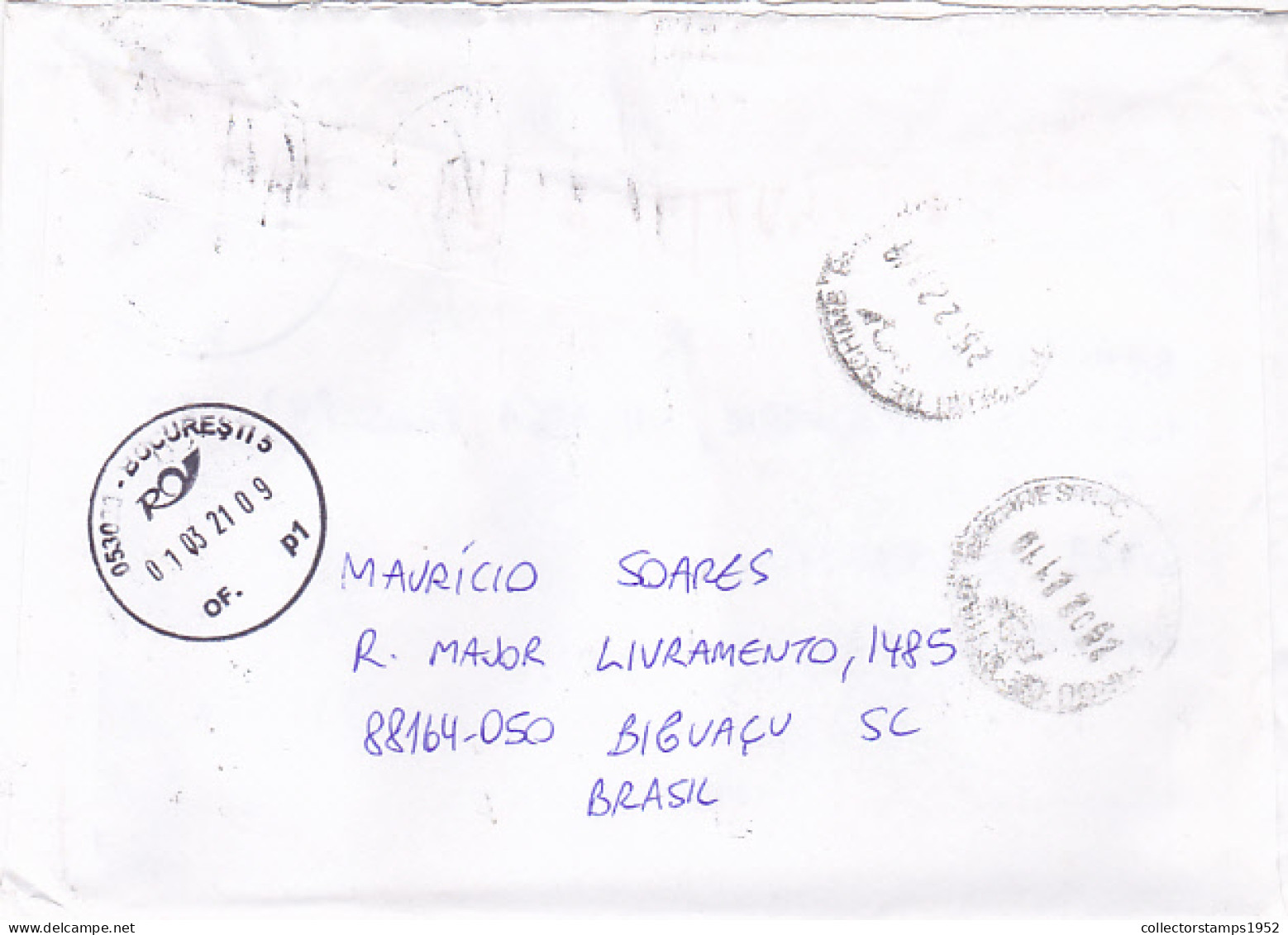 CRAFTS, TRUMPET, MARKETING, FINE STAMPS ON REGISTERED COVER, 2021, BRAZIL - Covers & Documents