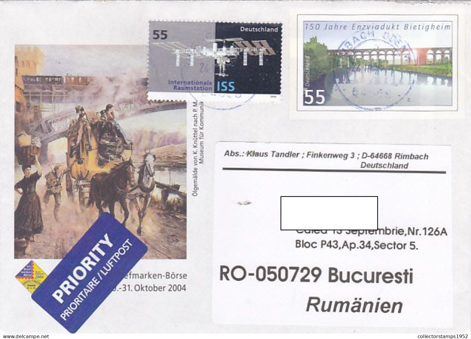 STAGE COACH, PHILATELIC EXHIBITION, COVER STATIONERY, SATELLITE STAMP, 2022, GERMANY - Umschläge - Gebraucht