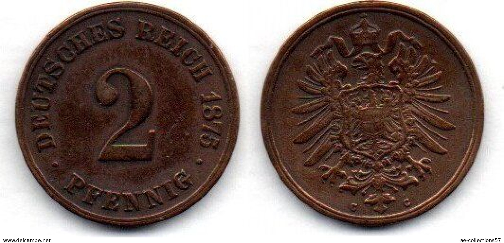 MA 22590 / Allemagne - Deutschland - Germany 2 Pfennig 1875 C TB+ - 2 Pfennig