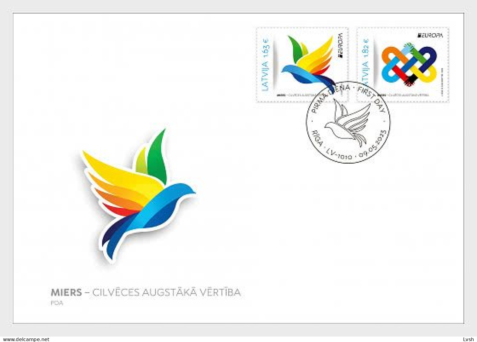 Latvia.2023.Europa CEPT.Peace – The Highest Value Of Humanity.FDC. - 2023