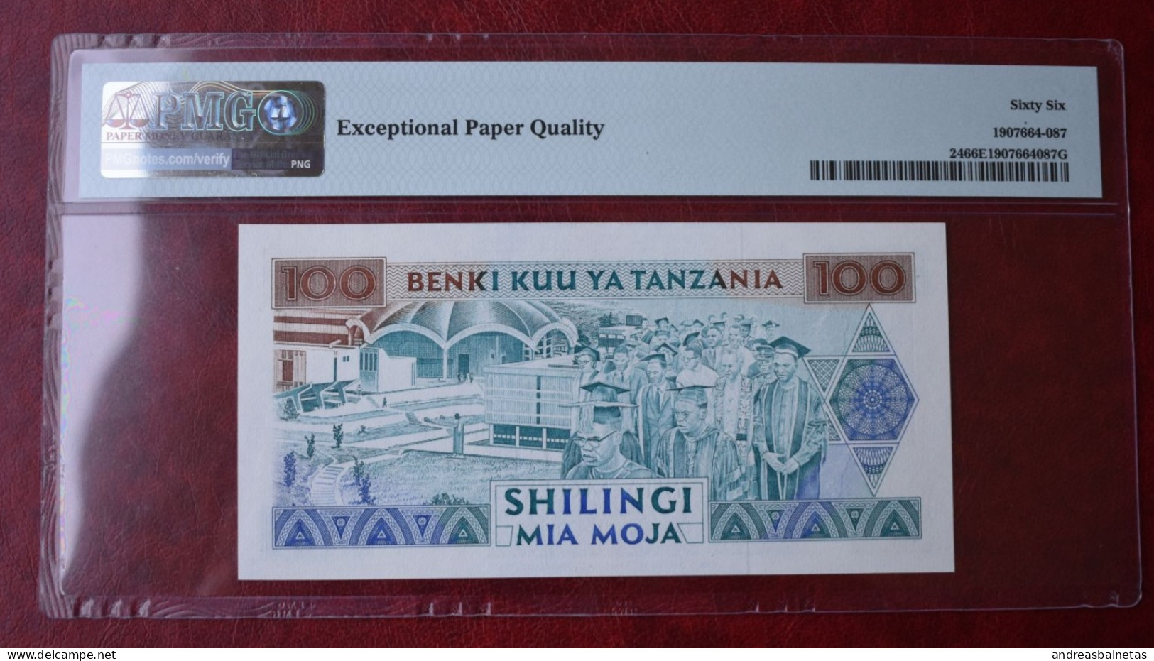 Banknotes Tanzania 100 Shilingi 1993  Julius Nyerere   PMG 66  P# 24 Benki Kuu Ya - Tanzania